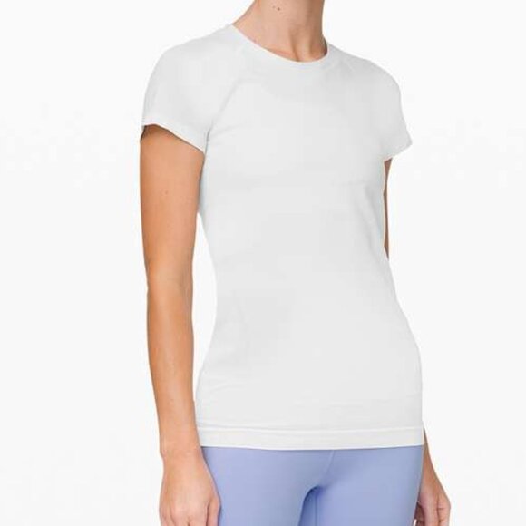 Lululemon Swiftly Speed Short Sleeve *Shine White / White / Silver size 12 - Picture 2 of 10